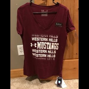 NWT Under Armor Western Hills Mustangs Tee